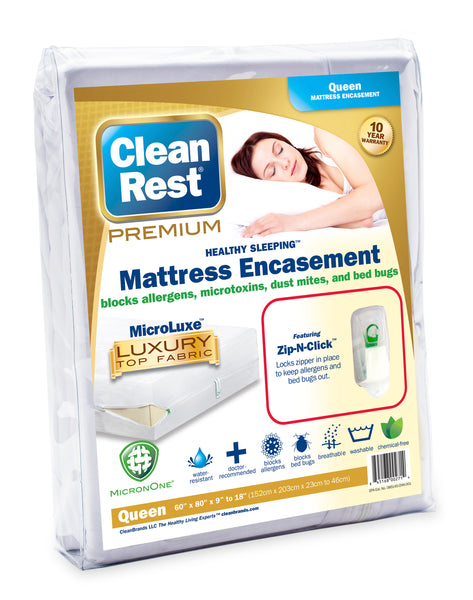 CleanRest Premium Allergy & Bed Bug Blocking Mattress Encasements